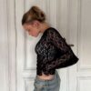 Black Lace Sheer Long Sleeve Top 🖤✨