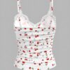 Cherry Printed Lace Panel Camisole 🍒🌸