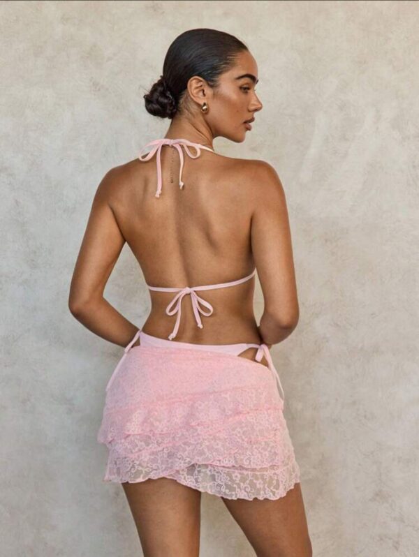 Angel Tide 3-Piece Pink Lace Bikini Set 👼💗🌸