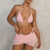 Angel Tide 3-Piece Pink Lace Bikini Set 👼💗🌸