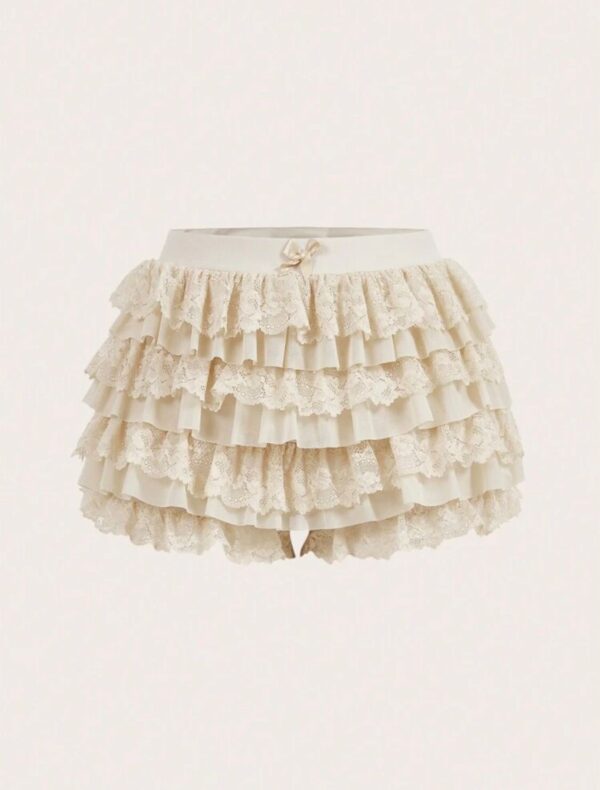 Apricot Balletcore Ruffle Bow Mini Shorts 🩰🍑