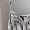 Black & White Plaid V-Neck Ruffle Camisole 🖤🤍