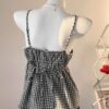 Black & White Plaid V-Neck Ruffle Camisole 🖤🤍