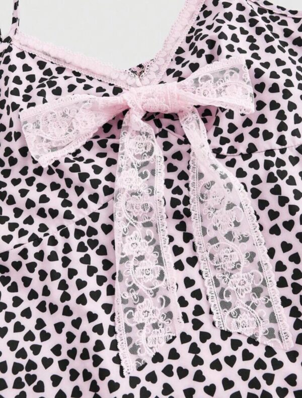 Sweetheart Spot Lace Bow V-Neck Top 💖🖤