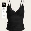 Black Midnight Muse Ruched Lace Cami 🖤✨