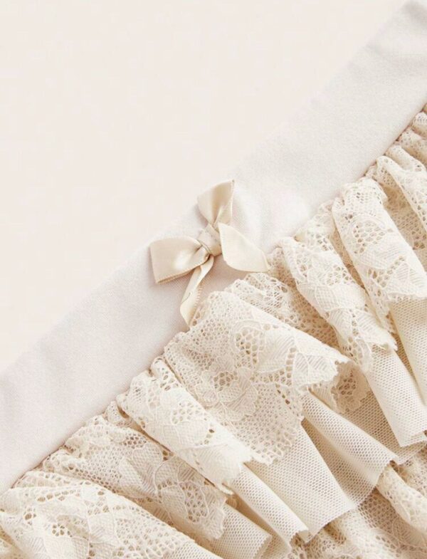 Apricot Balletcore Ruffle Bow Mini Shorts 🩰🍑