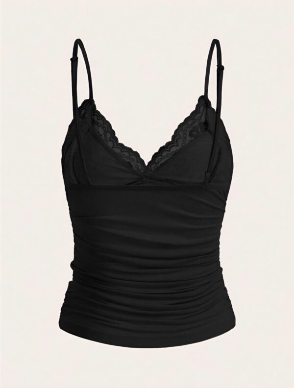 Black Midnight Muse Ruched Lace Cami 🖤✨