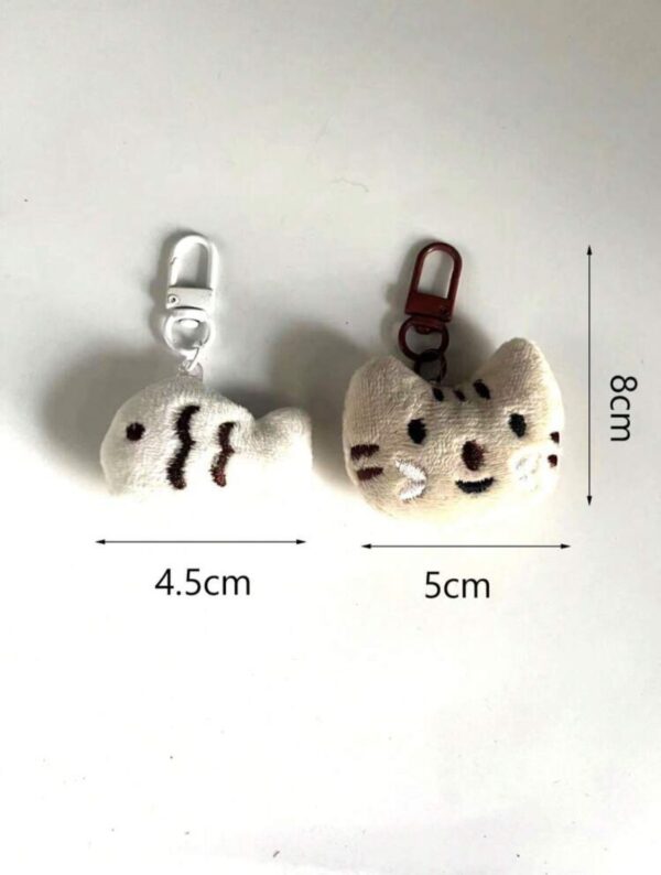 🐱🐟 Small Cat & Fish Mini Plush Keychain Set