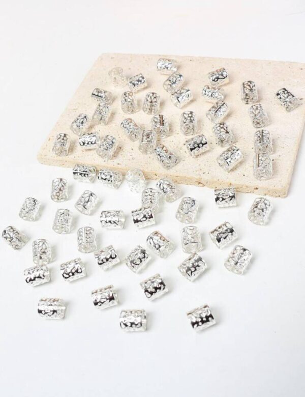 🤍Silver Color Hair Rings – 20 pcs Set