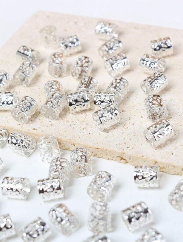 🤍Silver Color Hair Rings – 20 pcs Set