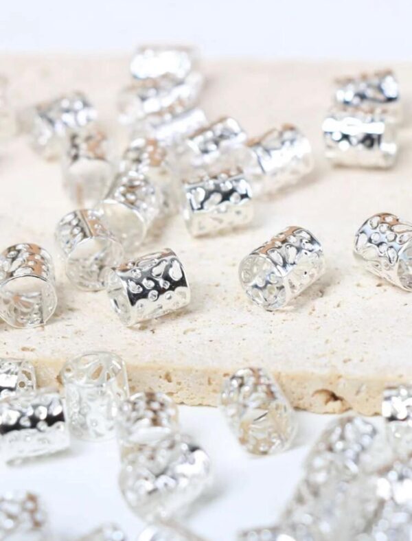 🤍Silver Color Hair Rings – 20 pcs Set