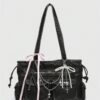 Kawaii Grunge Charm Ribbon Shoulder Bag 🖤🎀👜
