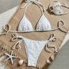 White Blossom Adjustable Floral Bikini Set 🤍🌸