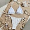 White Blossom Adjustable Floral Bikini Set 🤍🌸