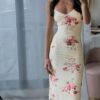 Bloom Flow Floral Bodycon Maxi Dress 🌸🌞