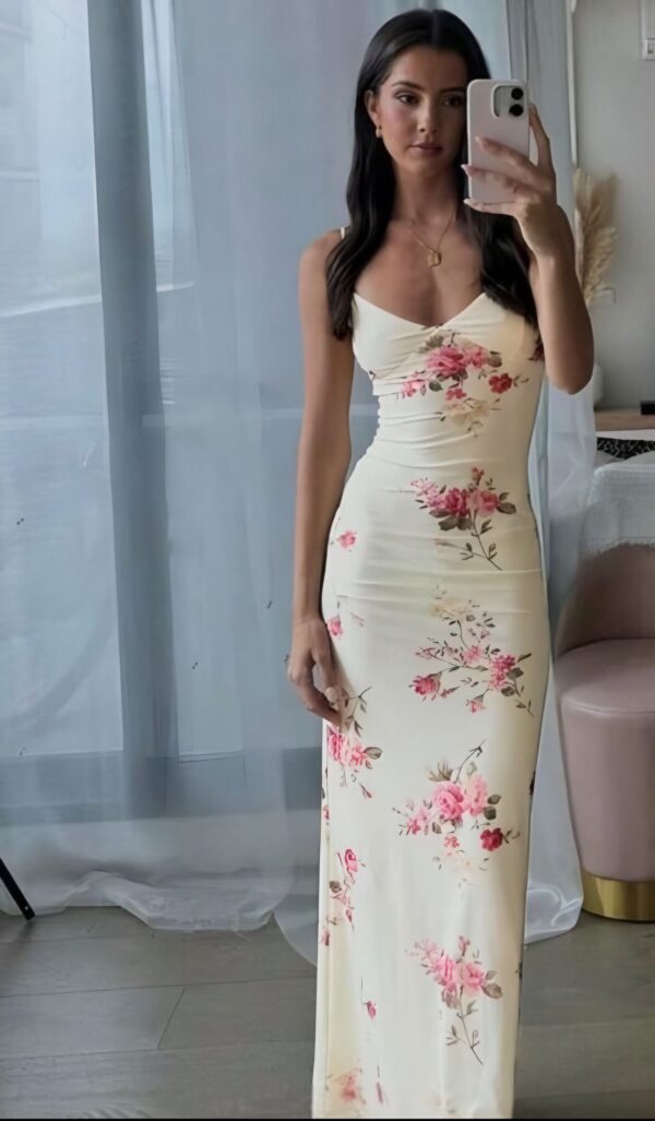 Bloom Flow Floral Bodycon Maxi Dress 🌸🌞