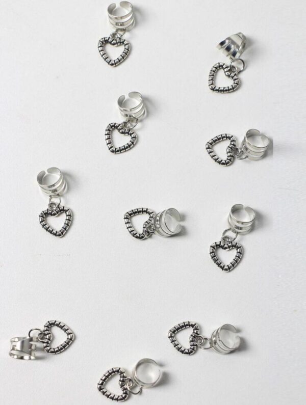LoveLoop Heart Charm Hair Rings – 10pcs Set 💖✨