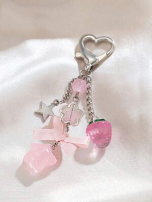 Berry Star Charm Keychain 🍓🌟🎀