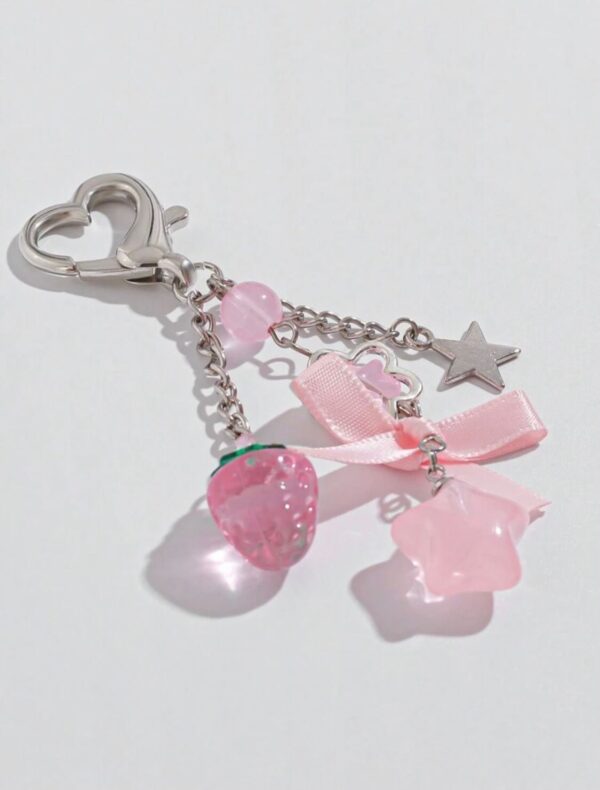 Berry Star Charm Keychain 🍓🌟🎀