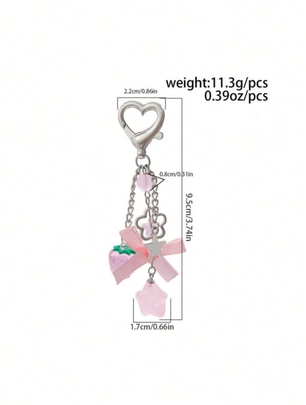 Berry Star Charm Keychain 🍓🌟🎀