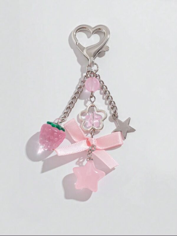 Berry Star Charm Keychain 🍓🌟🎀