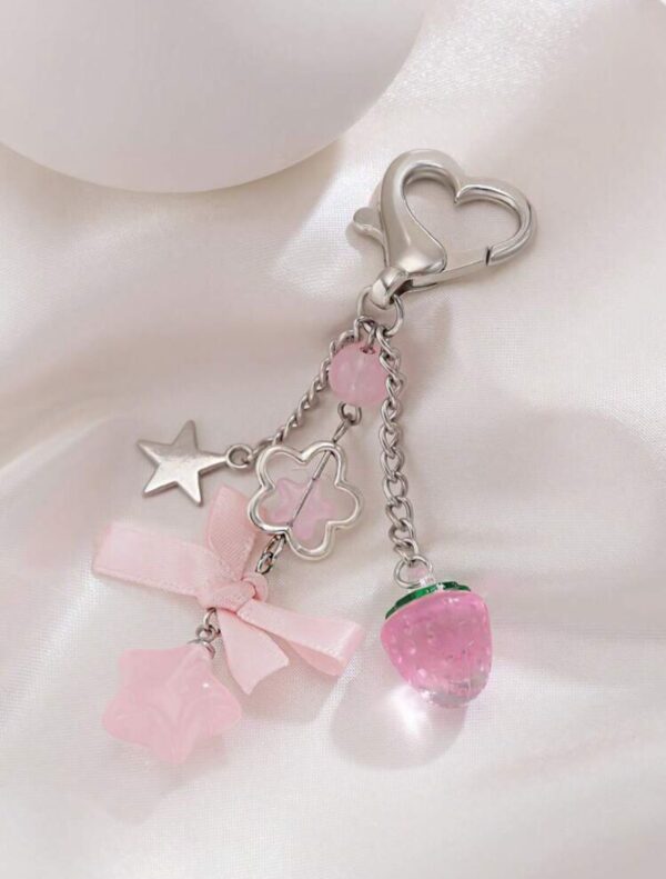 Berry Star Charm Keychain 🍓🌟🎀