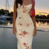 Bloom Flow Floral Bodycon Maxi Dress 🌸🌞