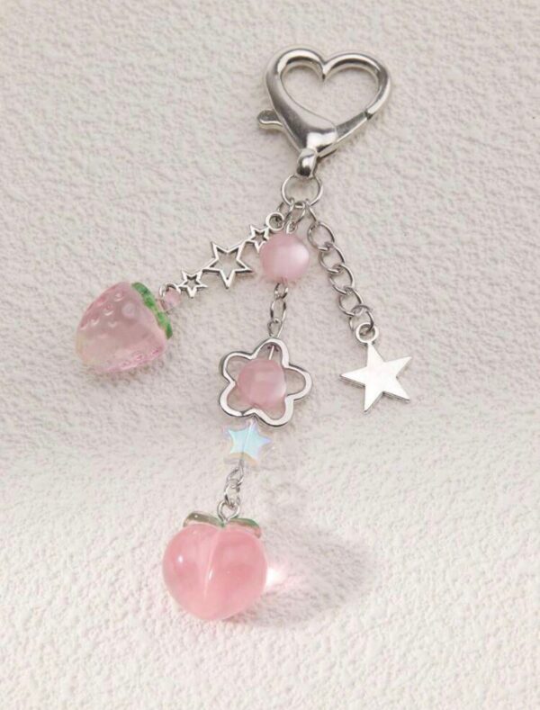 Fruit Charm Mini Keychain 🍑🍓🌟