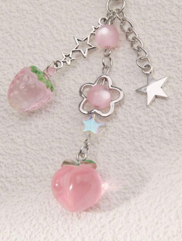 Fruit Charm Mini Keychain 🍑🍓🌟