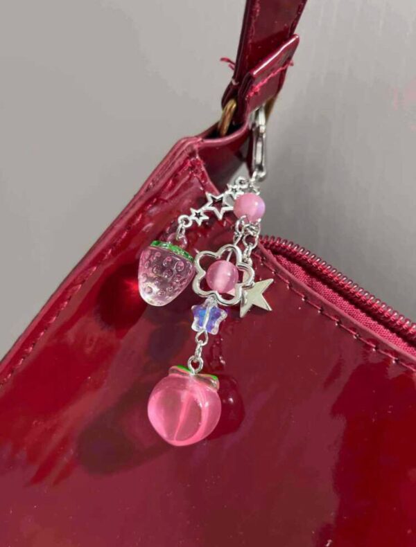 Fruit Charm Mini Keychain 🍑🍓🌟
