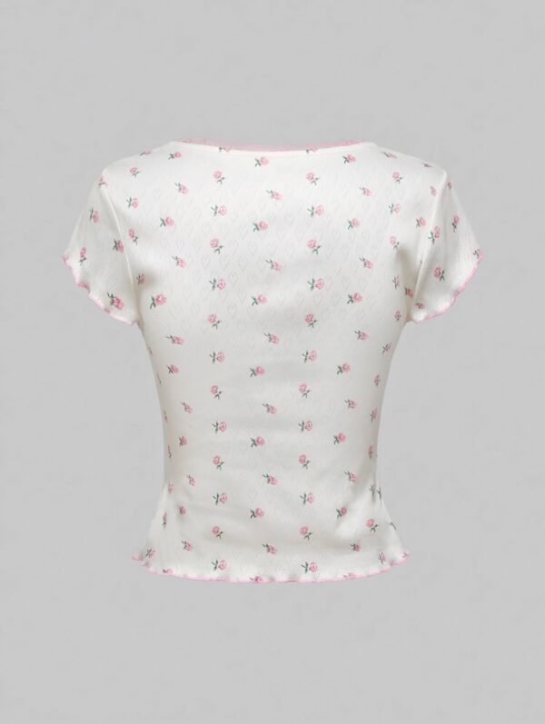 💖🎀 Sweetheart Bow Crop Tee – Pink Fairy Edition 🍓🌷