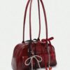 🍒 Cherry Charm Burgundy Shoulder Bag✨