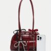 🍒 Cherry Charm Burgundy Shoulder Bag✨