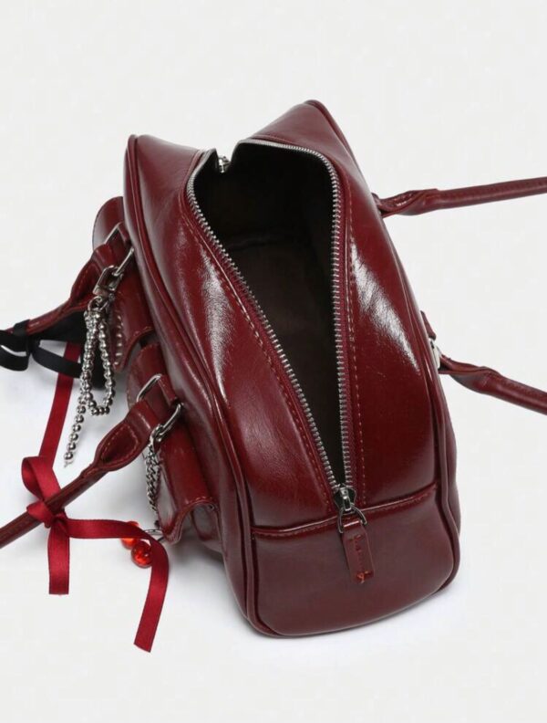 🍒 Cherry Charm Burgundy Shoulder Bag✨