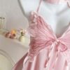 🦋💖 Butterfly Halter Neck Pink Dress 🌸✨