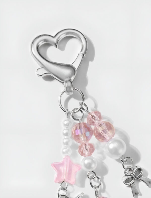 🍓🤳 Pink Strawberry & Phone Charm Keychain ✨