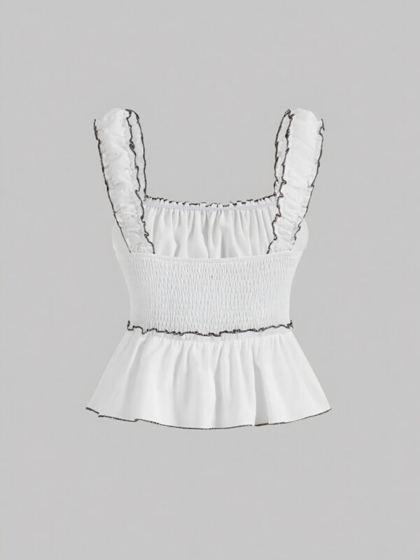 🤍🎀 White Bow-Edge Tank Top ✨