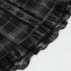 🖤✨ Goth Plaid Puff Sleeve Shirt with Lace Hem 🎀