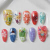 💅🐛 10pcs Whimsy Colorful Almond Shape Nails 🌈✨