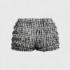 🖤🤍 Ruched Black & White Micro Mini Bloomers 🎀✨