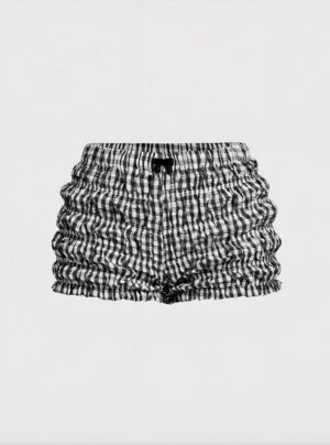 🖤🤍 Ruched Black & White Micro Mini Bloomers 🎀✨