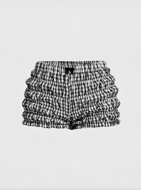 🖤🤍 Ruched Black & White Micro Mini Bloomers 🎀✨