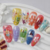 💅🐛 10pcs Whimsy Colorful Almond Shape Nails 🌈✨
