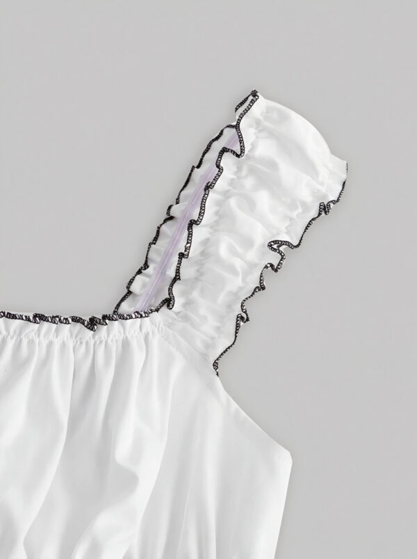 🤍🎀 White Bow-Edge Tank Top ✨