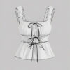 🤍🎀 White Bow-Edge Tank Top ✨