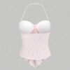 🌸Pink Solid Front Tie Halter Neck Crop Cami Top ✨
